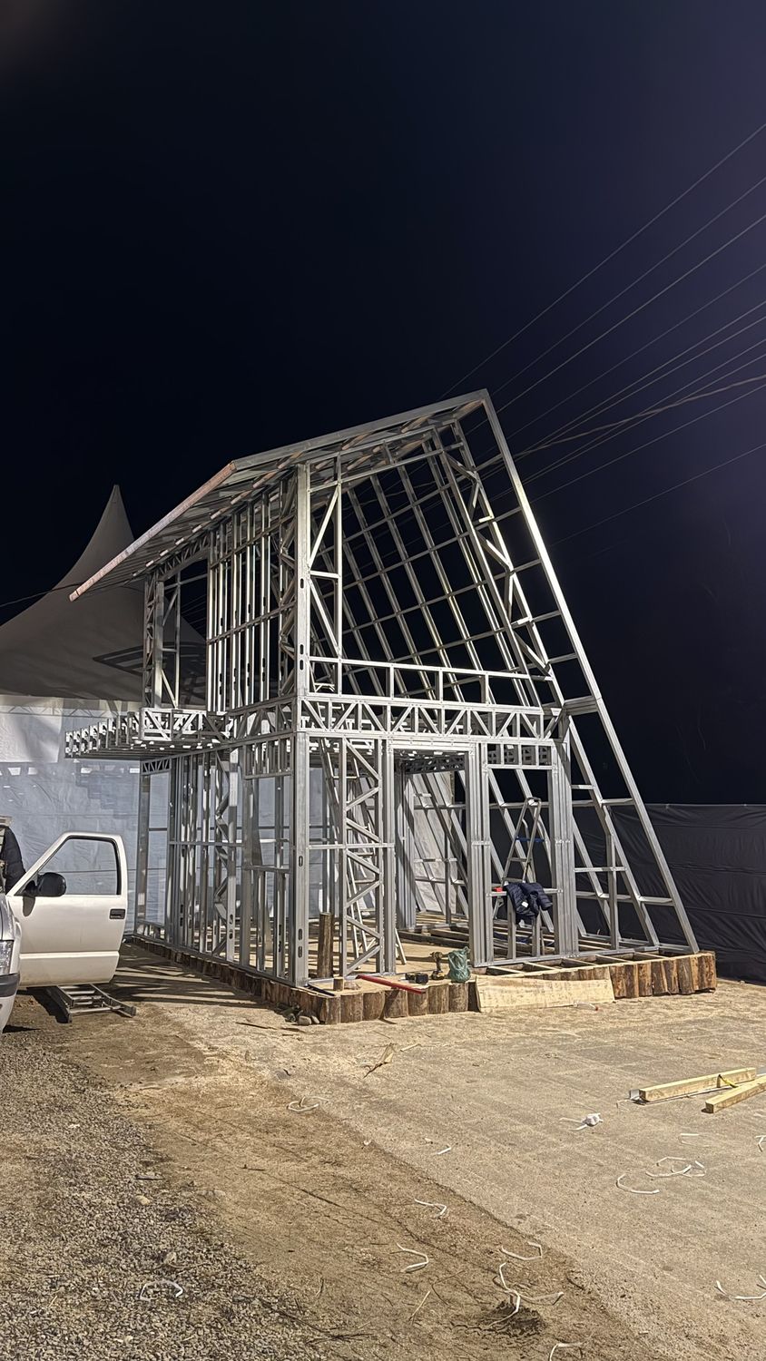 Estrutura A-Frame em Light Steel Frame, outro ângulo